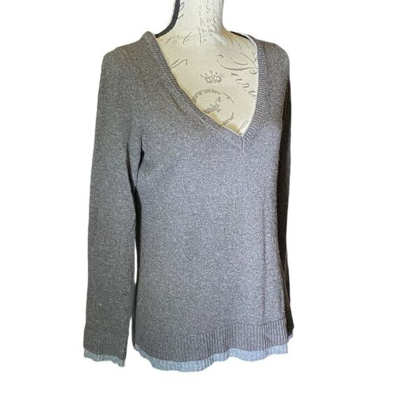 Academia Banana Republic Womens M Gray Preppy Wool/Cashmere Blend Sweater - Picture 1 of 9